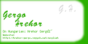 gergo hrehor business card